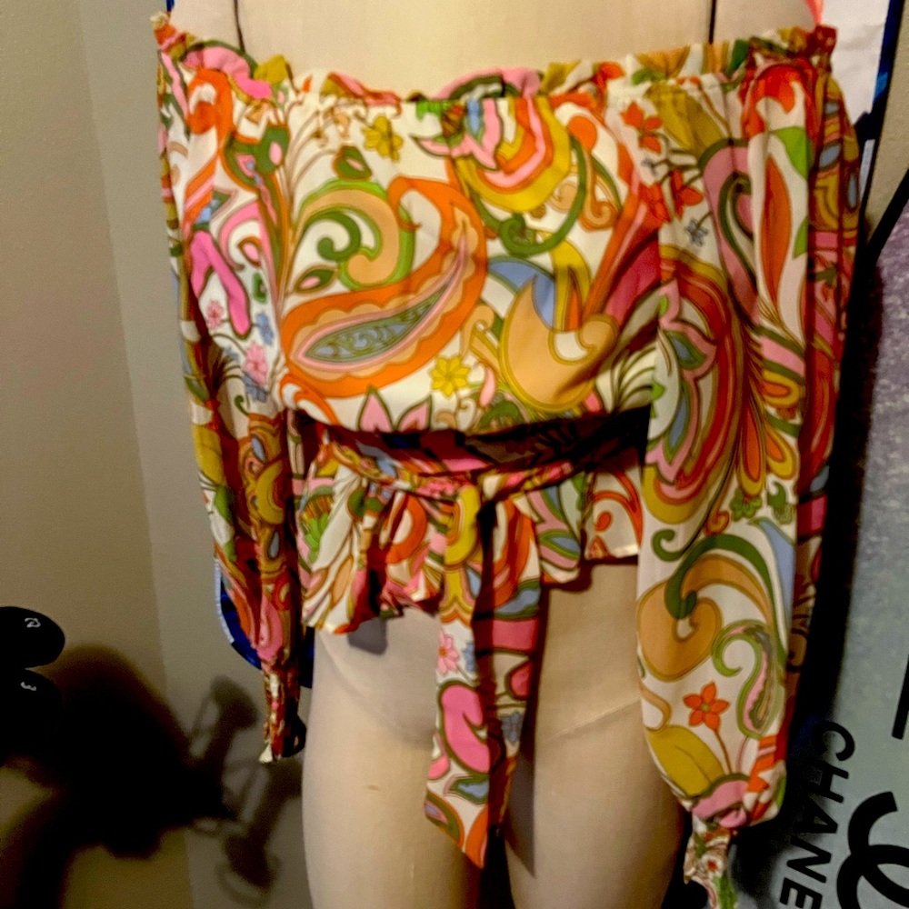 Vici large paisley off the shoulder top